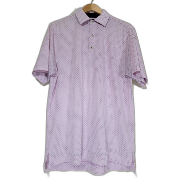 Foot Joy Men's Pink Polka Dot Polo Shirt - Small - Picture 1 of 7